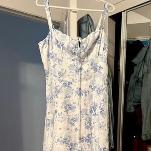 Baby blue and white corset summer dress